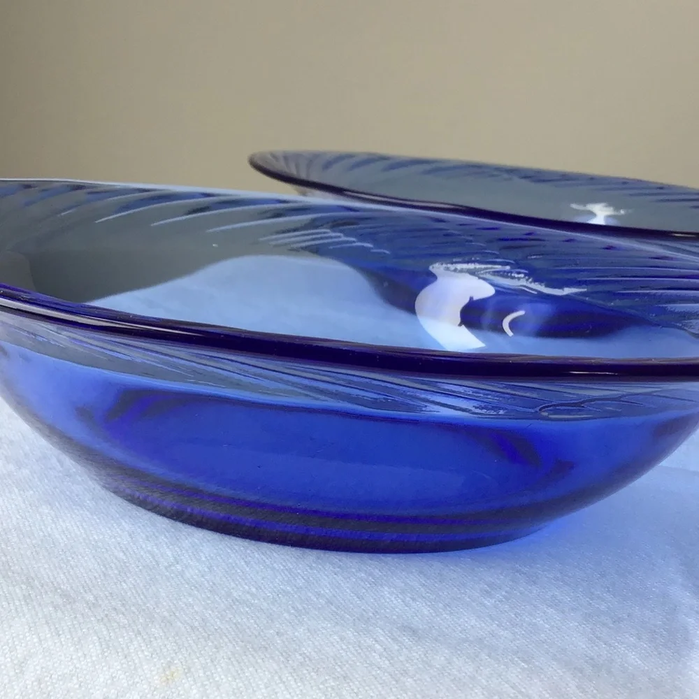 Pyrex Vintage Festiva Blue Bowls Soup Salad Cereal Set of 4 Glass Corning - Picture 11 of 15